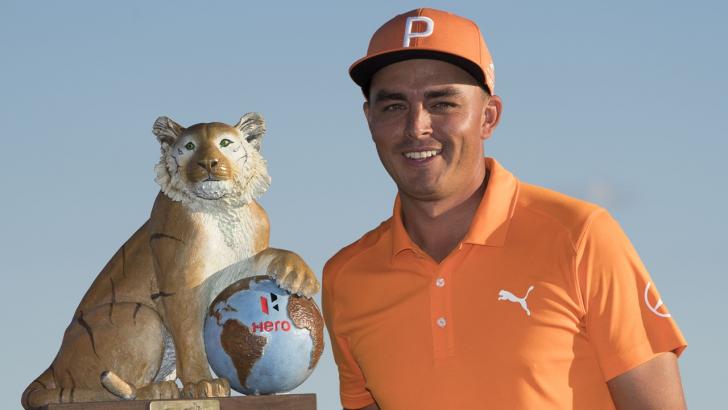 Rickie Fowler with his latest trophy 